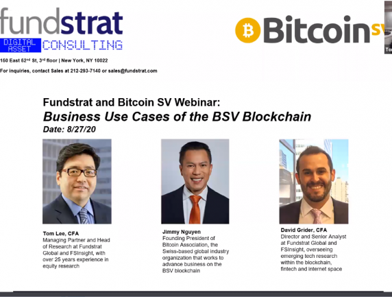Business Use Cases of the Bitcoin SV Blockchain with Tom Lee, Jimmy Nguyen & David Grider 08.27.2020