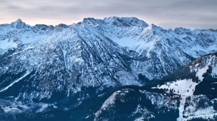 Alpine Peaks In Winter