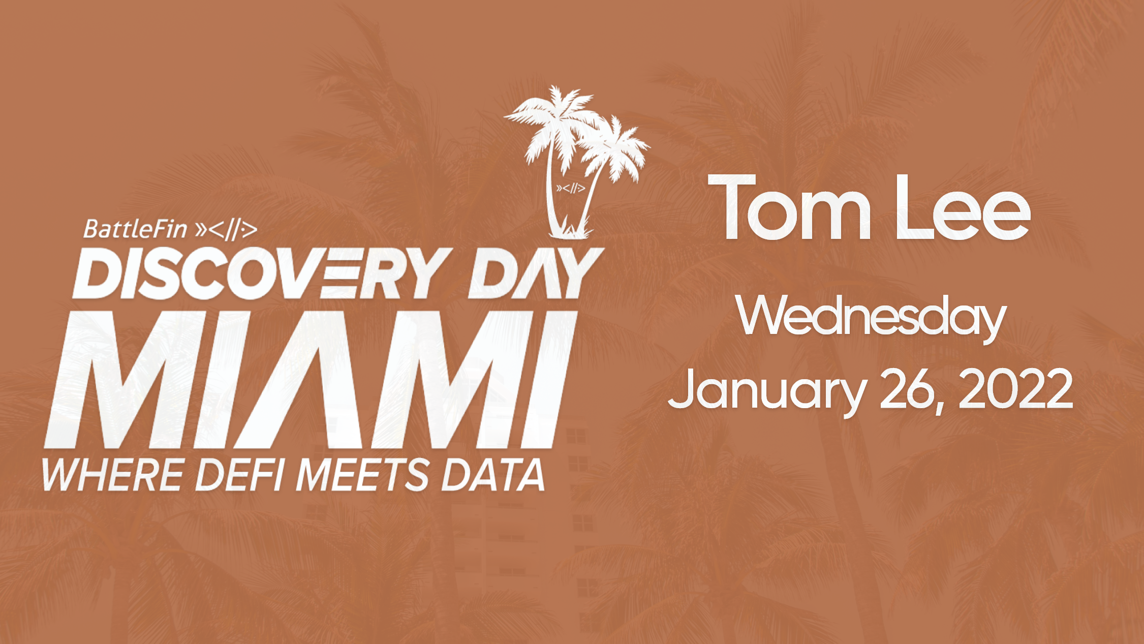 Tom Lee at BattleFin Discovery Day Miami - Digital Assets (01.26.22)